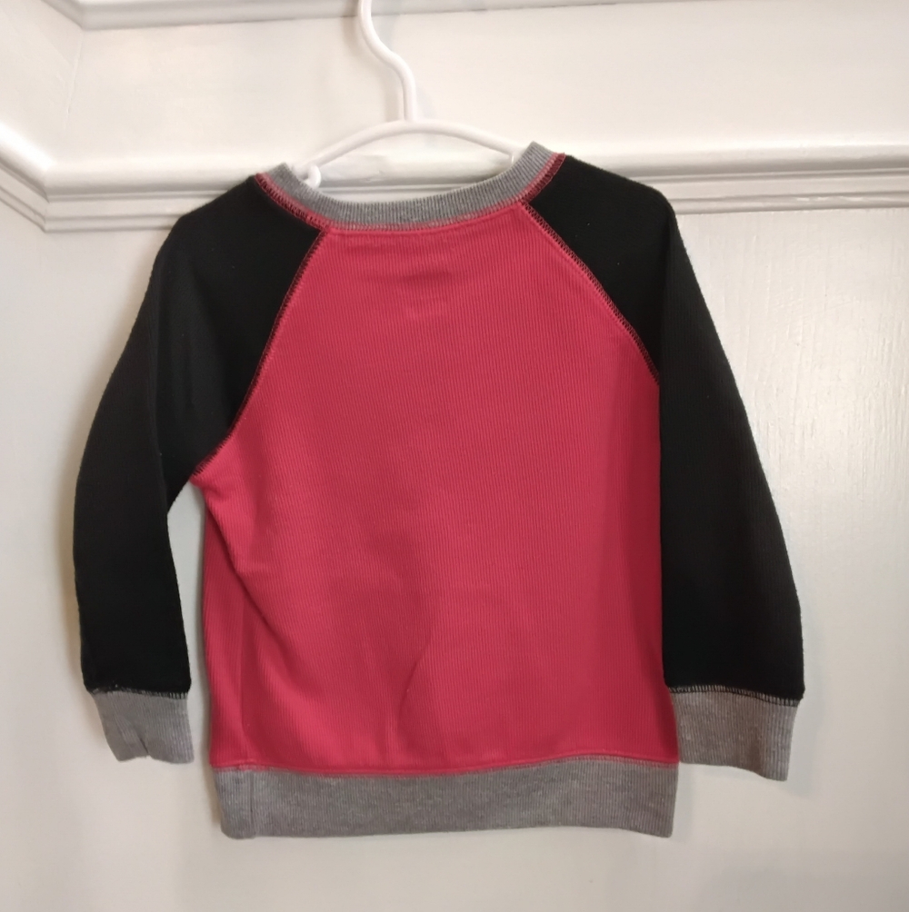 Boys’ Red & Black Raglan Sweatshirt with Front Pocket